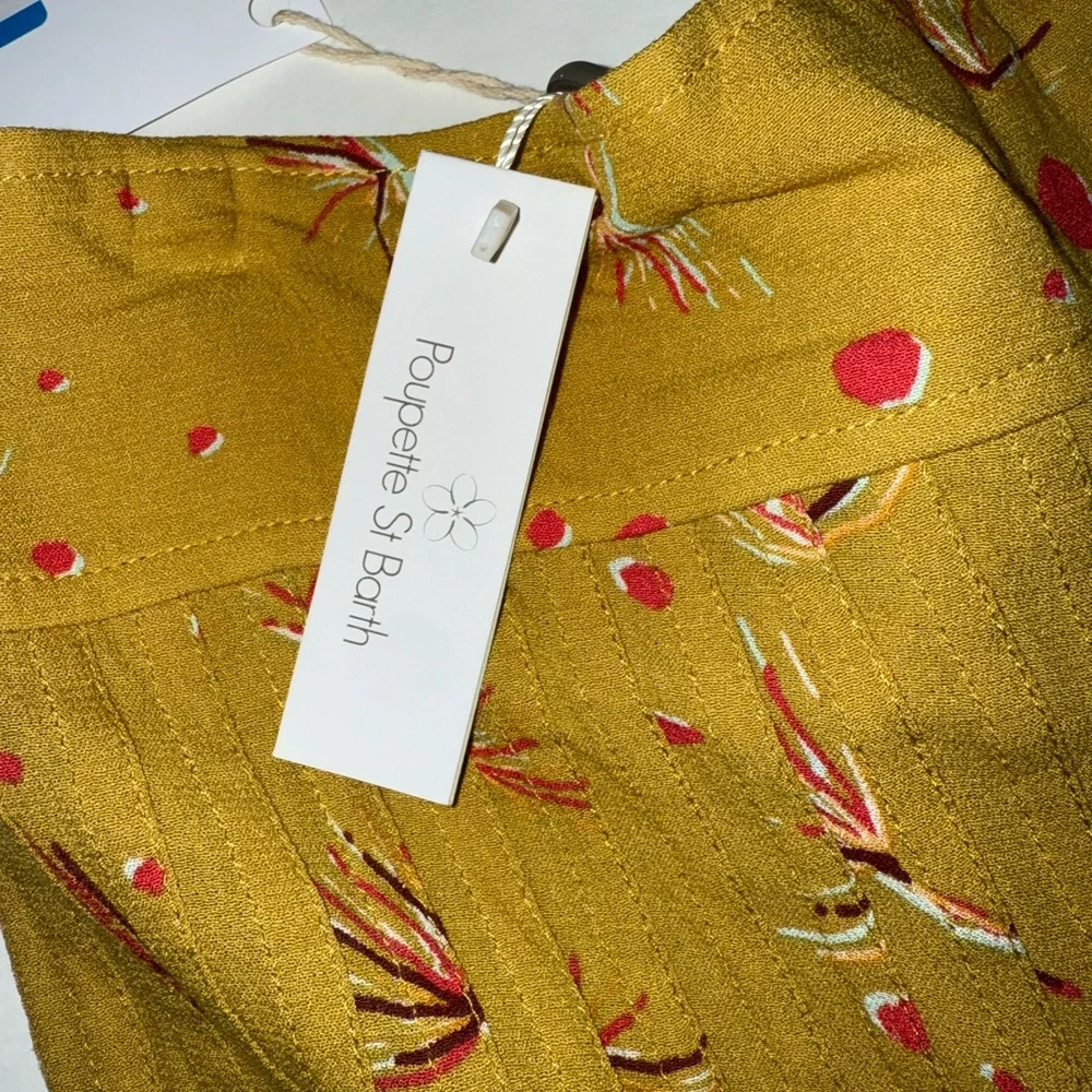 Poupette St. Barth Gold and Red Bubble Mini Skirt - Picture 2 of 8